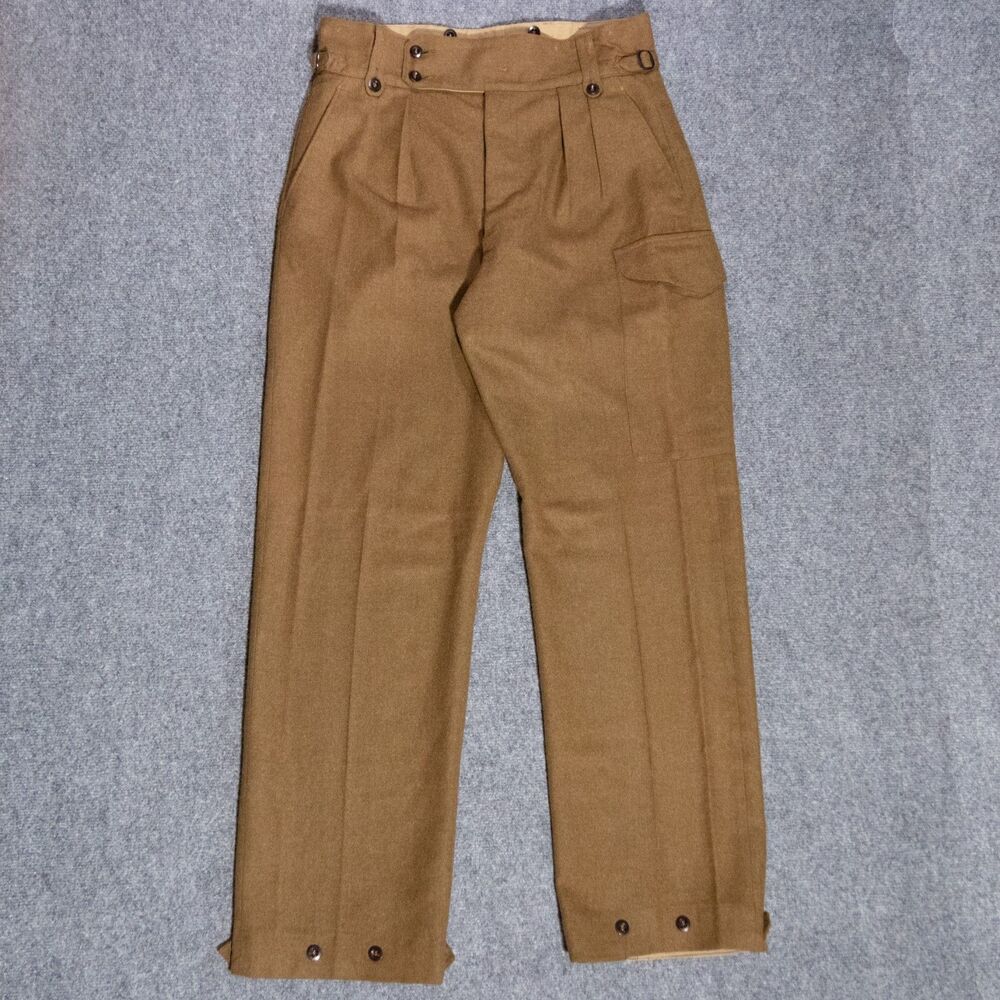 Vintage 1959 Australian Wool Military Trousers Pants Brown Size 17 (34x34) BDU